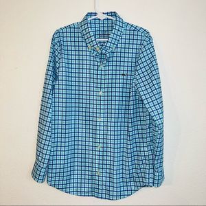 Vineyard vines performance long sleeve button down boys size 7 blue